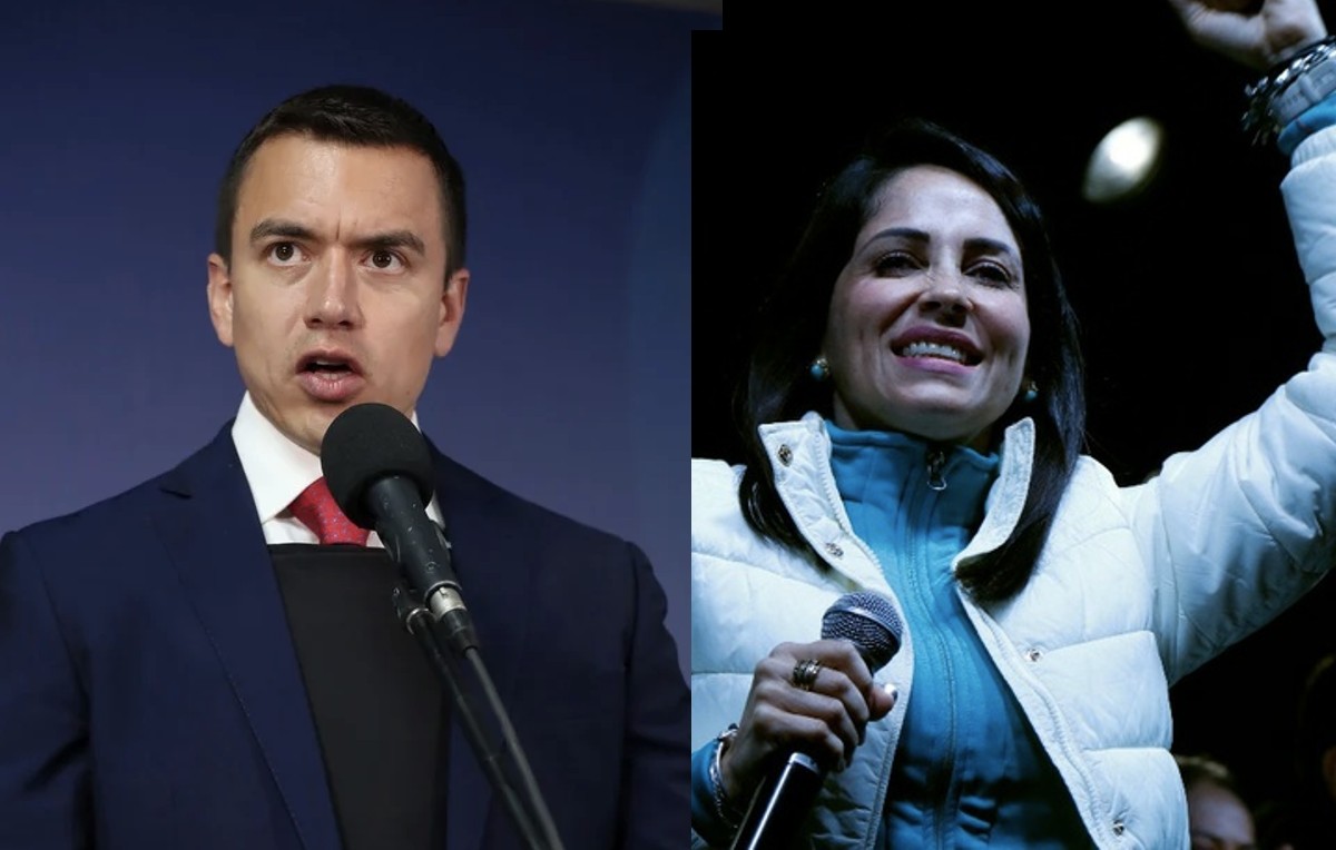 Luisa González y Daniel Noboa, ganadores de las elecciones primarias en Ecuador (Reuters/AFP)