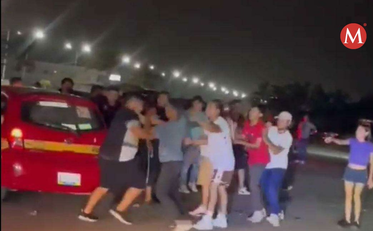 Peleas en playa Miramar de Ciudad Madero