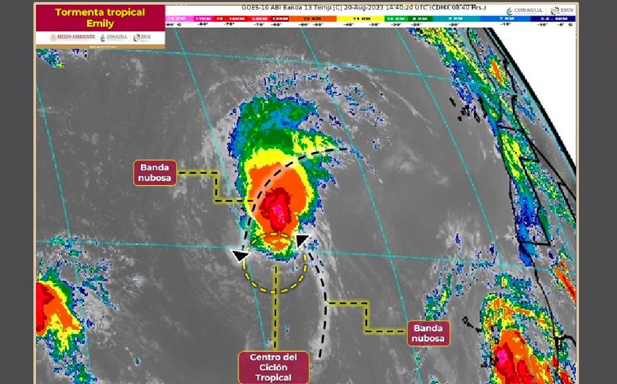 La tormenta tropial viene acompañada de de una depresión tropical. | Conagua