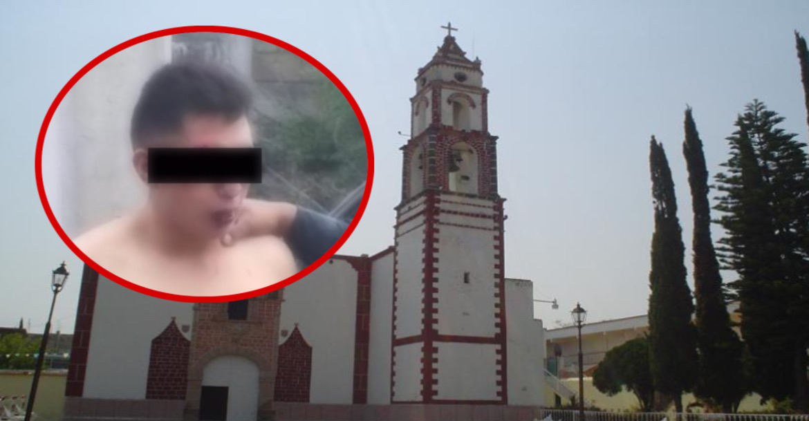 El presunto ladrón de 20 años fue amarrado y golpeado.