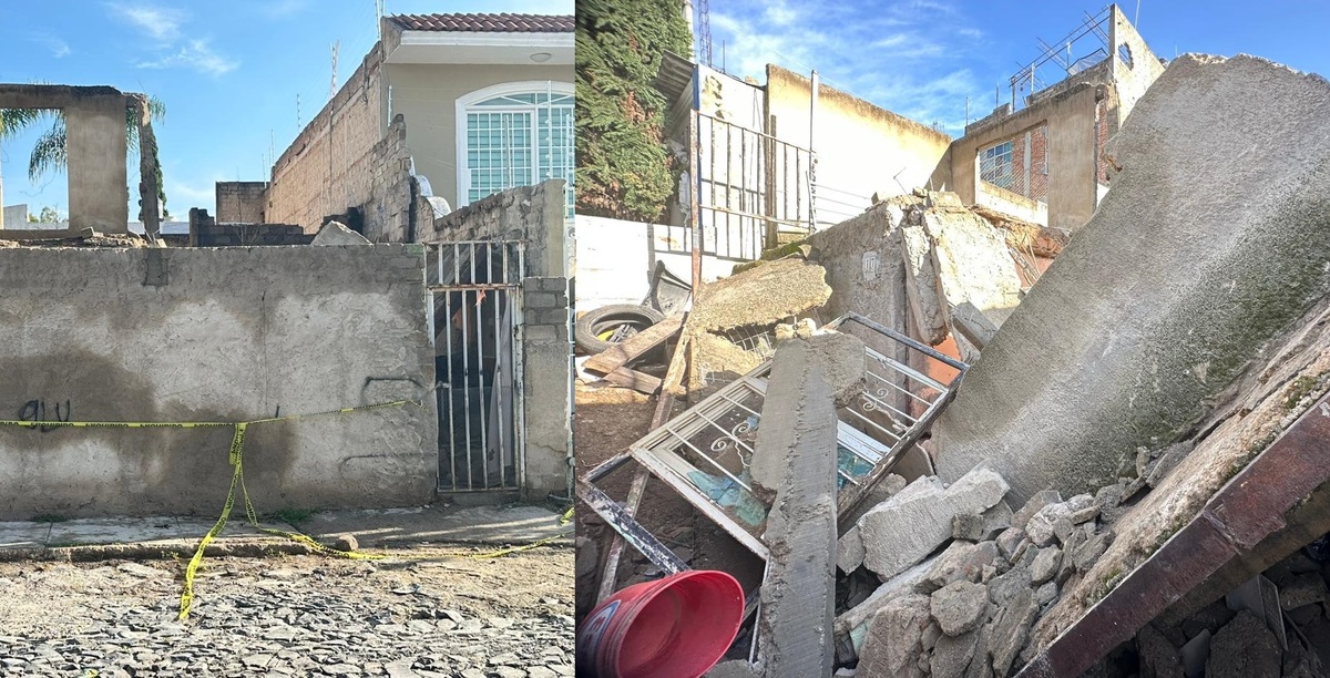 Finca colapsó tras lluvias en Zapopan. (Especial)