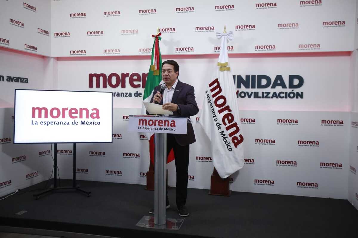 Conferencia de prensa de Mario Delgado.  |  Juan Carlos Bautista