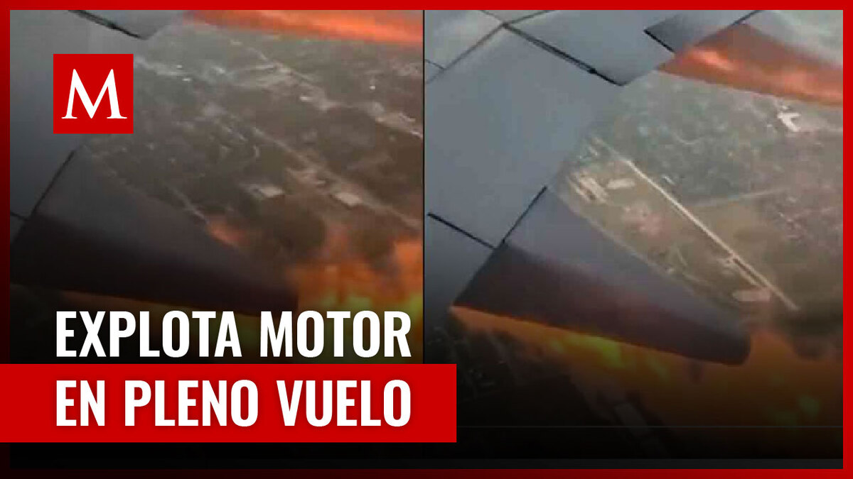Joven comparte el momento en que el motor de un avión se incendia mientras se encontraba en el aire