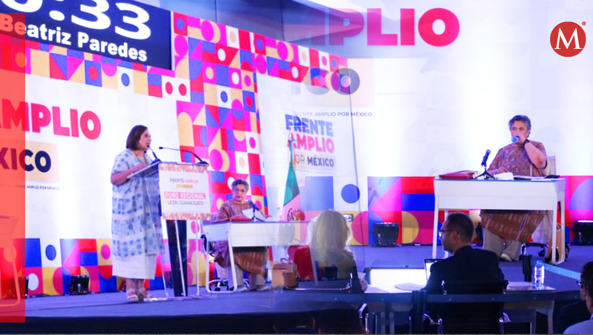 Xóchitl Gálvez y Beatriz Paredes, aspirantes del Frente Amplio por México, debaten en Tercer Foro en León | Dany Bejar y Diseño Milenio