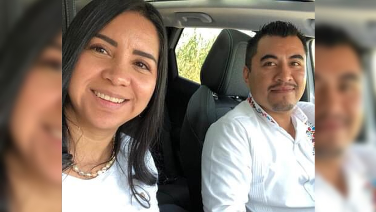 Elisa Zepeda, secretaría de las Mujeres de Oaxaca, y Vladimir López, hombre acusado de ser deudor alimentario. | Especial