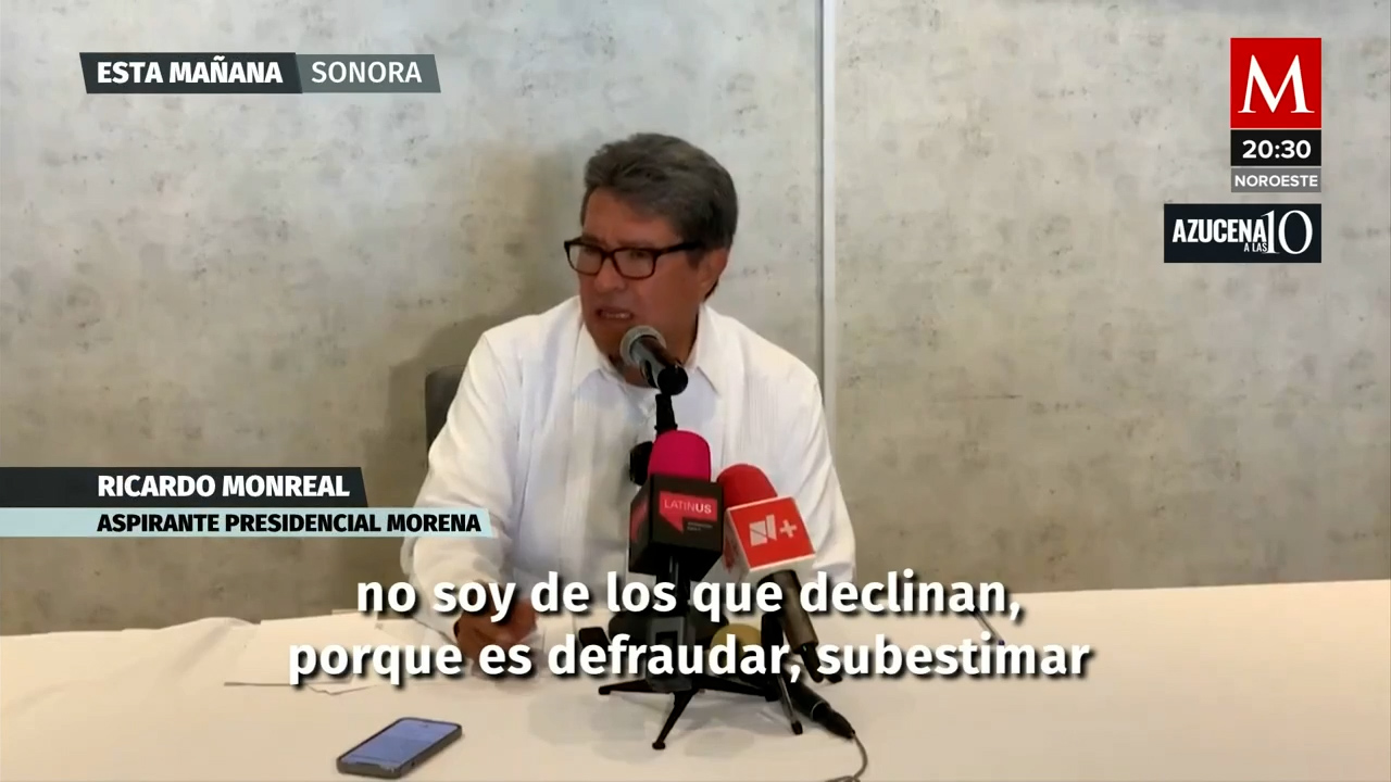 Ricardo Monreal afirma que no declinará a favor de Claudia Sheinbaum