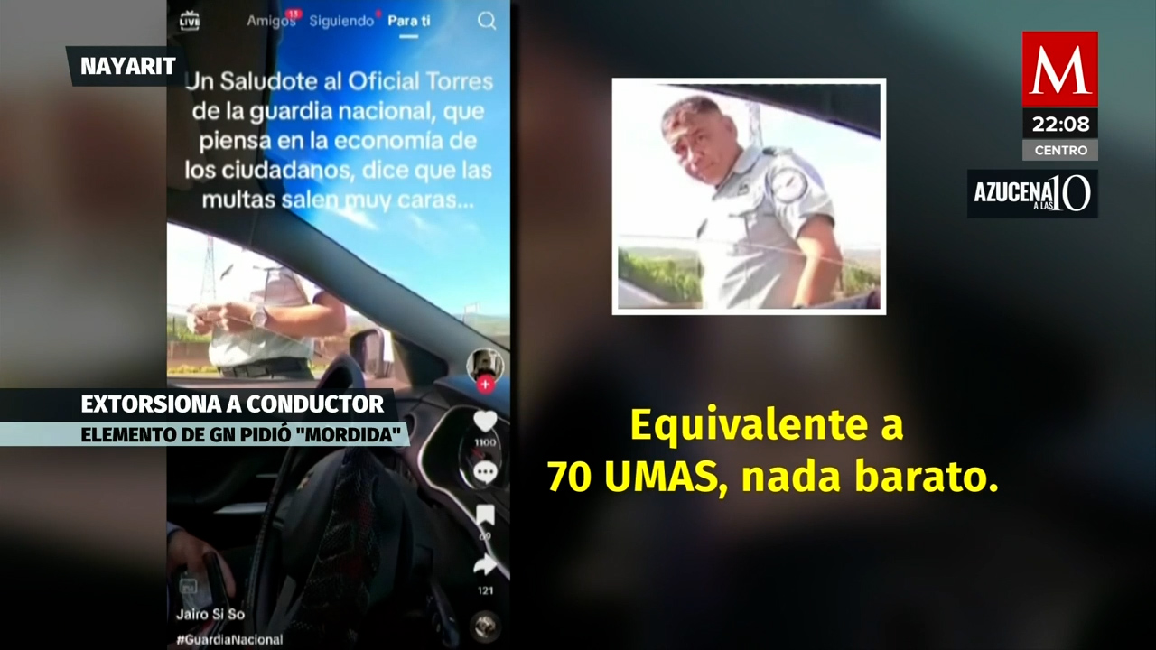 En Nayarit, elemento de la Guardia Nacional exhibido extorsionando a conductor
