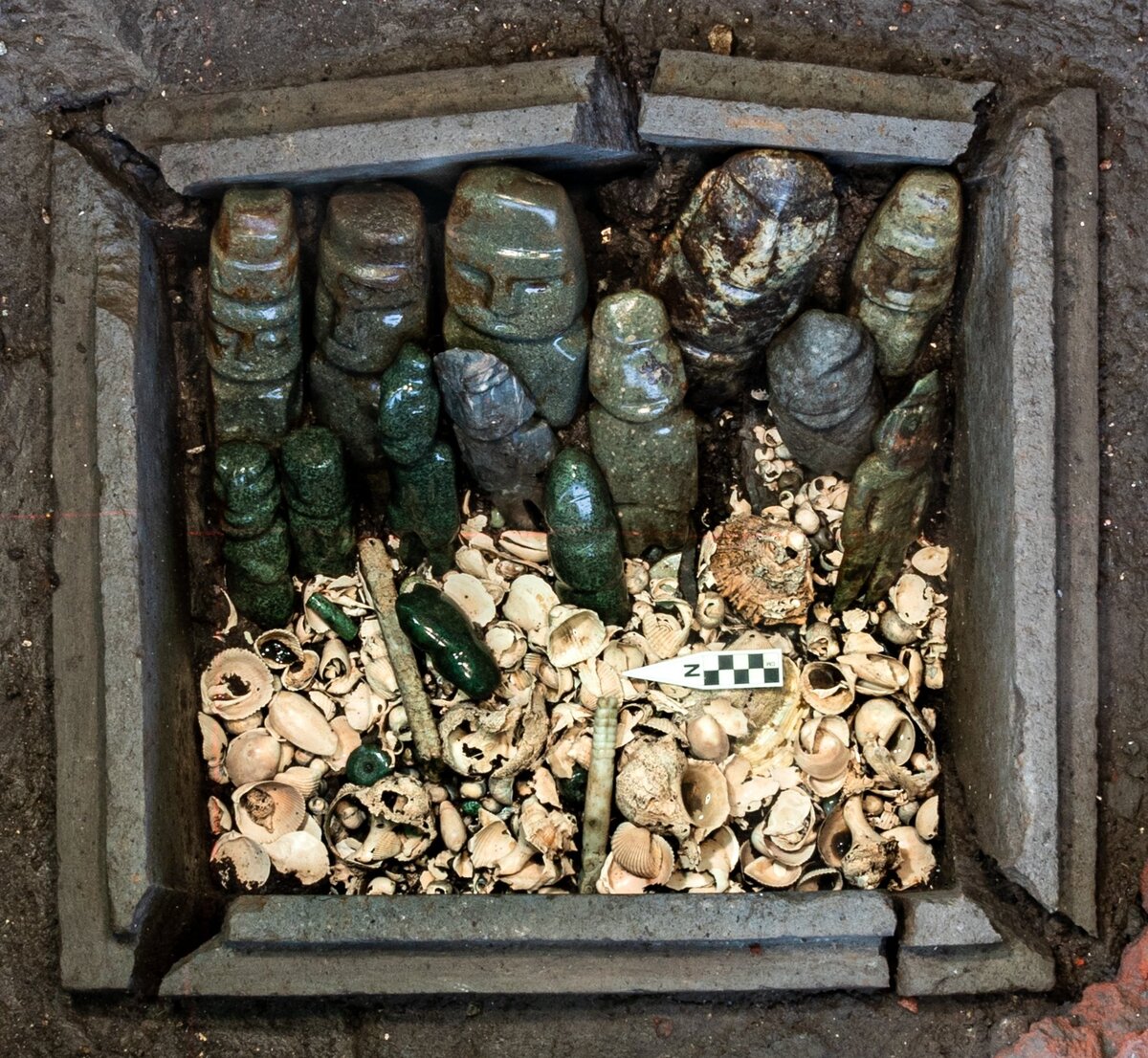 La ofrenda data del reinado de Moctezuma Ilhuicamina. (Cortesía: Proyecto del Templo Mayor | Mirsa Islas)