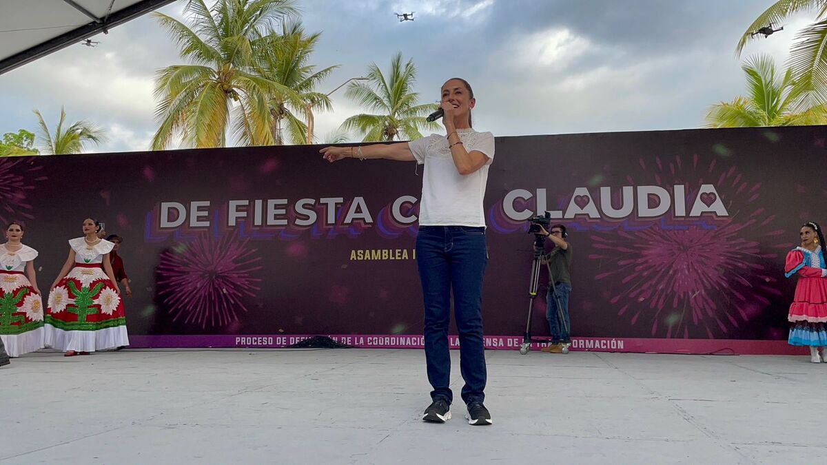 Sheinbaum en un evento en Culiacán, Sinaloa. (José Antonio Belmont)