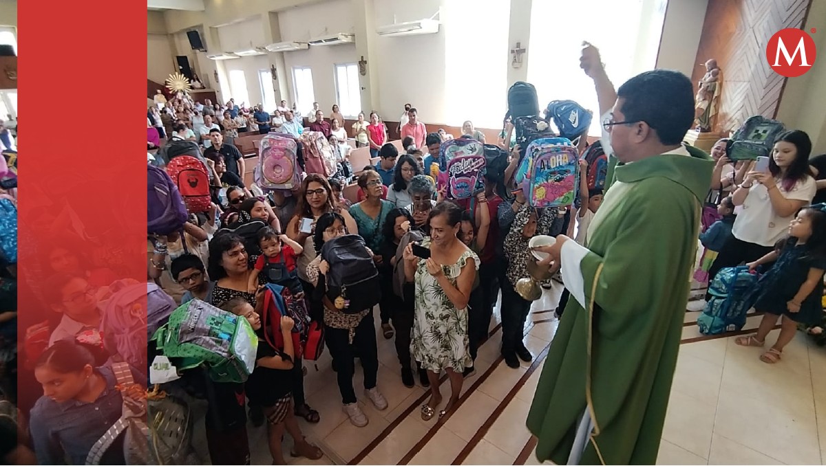 Bendición de mochilas en Tamaulipas. (Pablo Reyes)