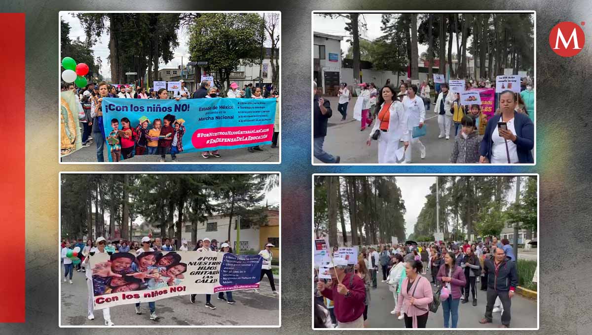 La movilización fue de carácter pacífico y tuvo la intención de manifestarse contra de la entrega de los libros de texto. (Bernado Jasso , Mario C.)