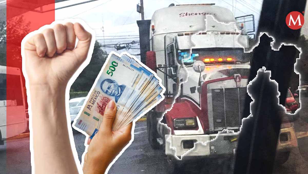 Bloqueo de transportistas en la avenida Boulevard López Mateos en Atizapán | Especial