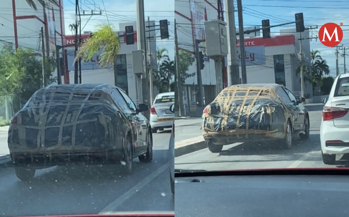 Captan vehículo parchado de cinta en Tampico