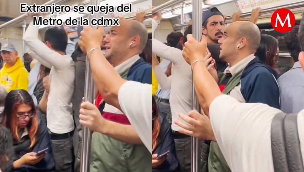 El hombre habló mal del metro frente a muchos usuarios del transporte colectivo.