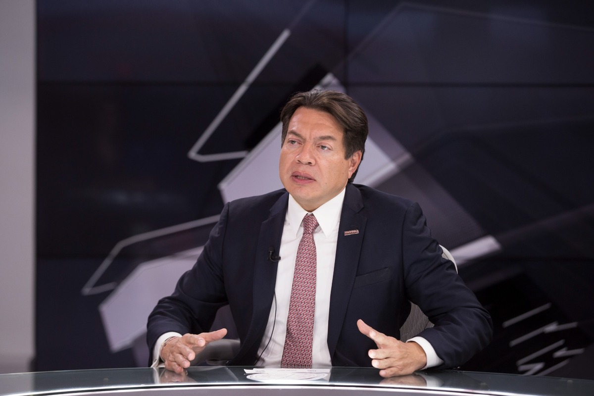 Mario Delgado en entrevista para MILENIO Televisión. (Jorge González)