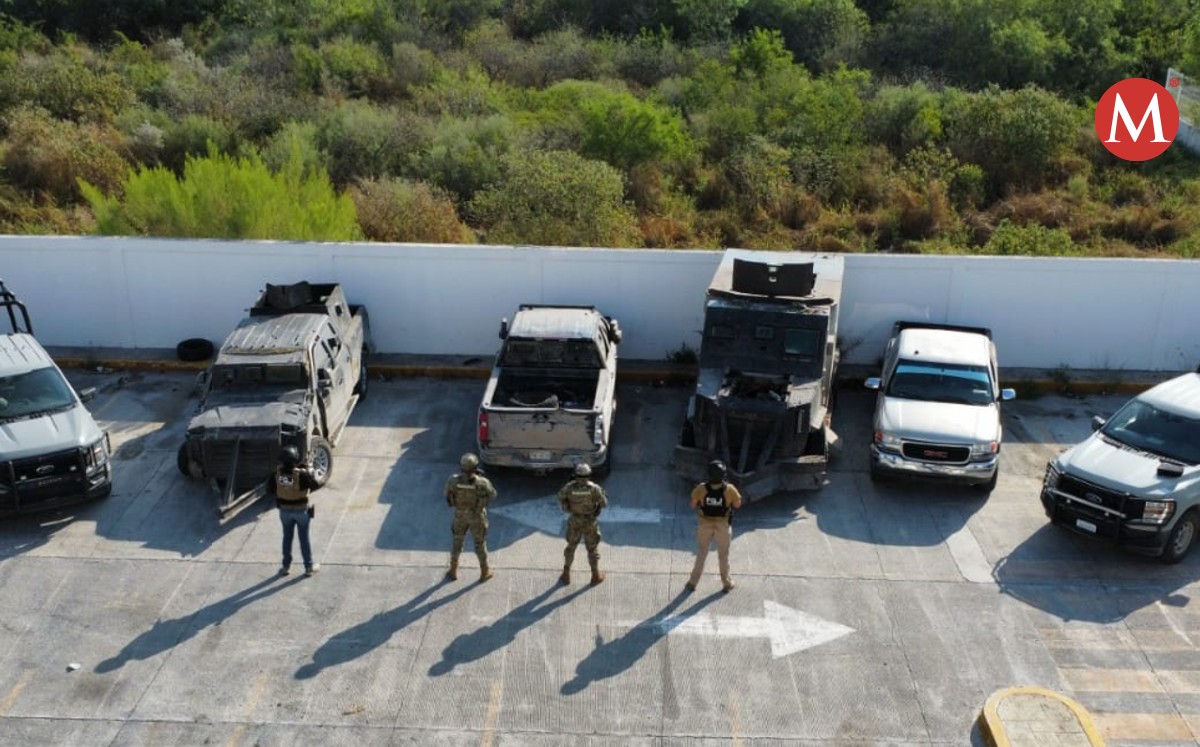 Aseguran vehículos con blindaje artesanal en San Fernando, Tamaulipas