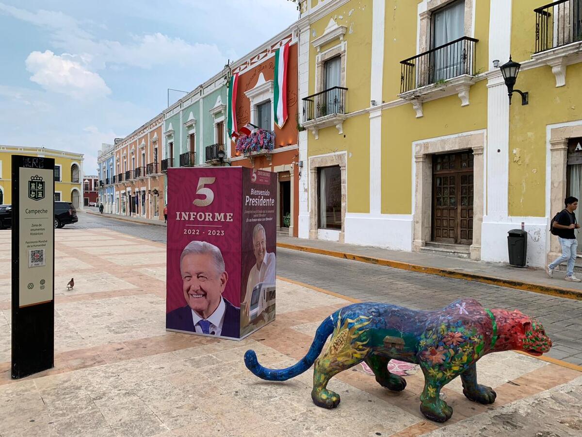 Campeche se prepara para llegada de AMLO. (Pedro Domínguez)