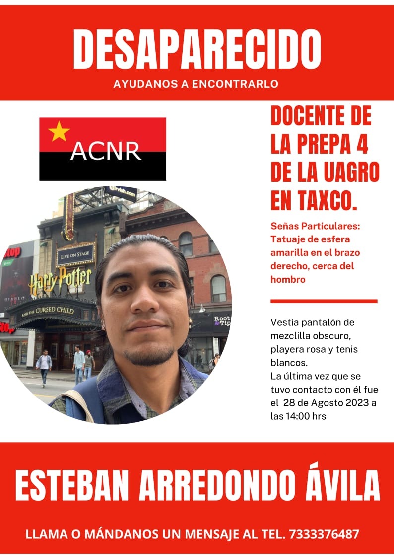 Maestro de la preparatoria 4 de la UAGro está desaparecido