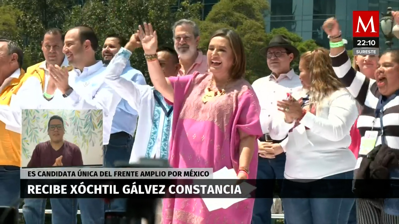 Xóchitl Gálvez recibe constancia tras ganar proceso interno del Frente Amplio por México