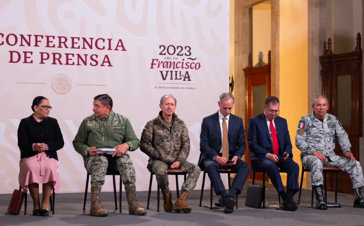 Integrantes del gabinete federal en la conferencia de prensa mañanera de hoy. | Cortesía