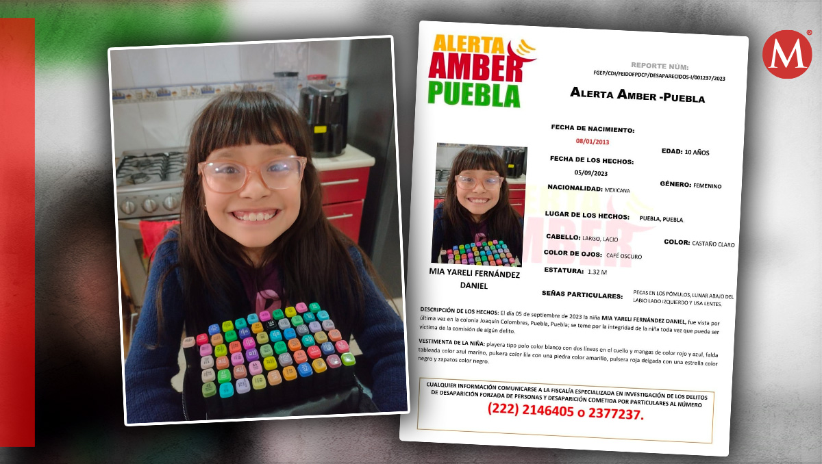 Mía Yareli Fernández, menor de 10 años desaparecida en Puebla | Especial | Diseño Milenio