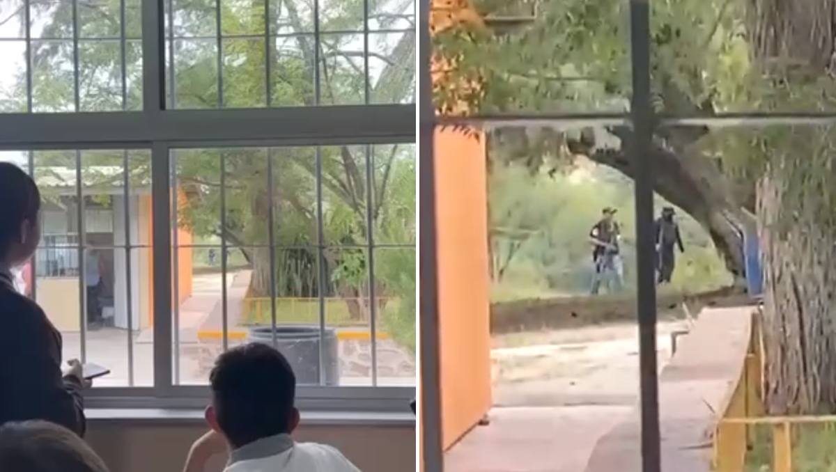 Alumnos captaron a los civiles armados buscando a sus contrarios cerca de una escuela secundaria. | Especial