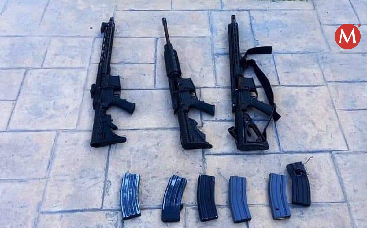Armas decomisadas en Tamaulipas.