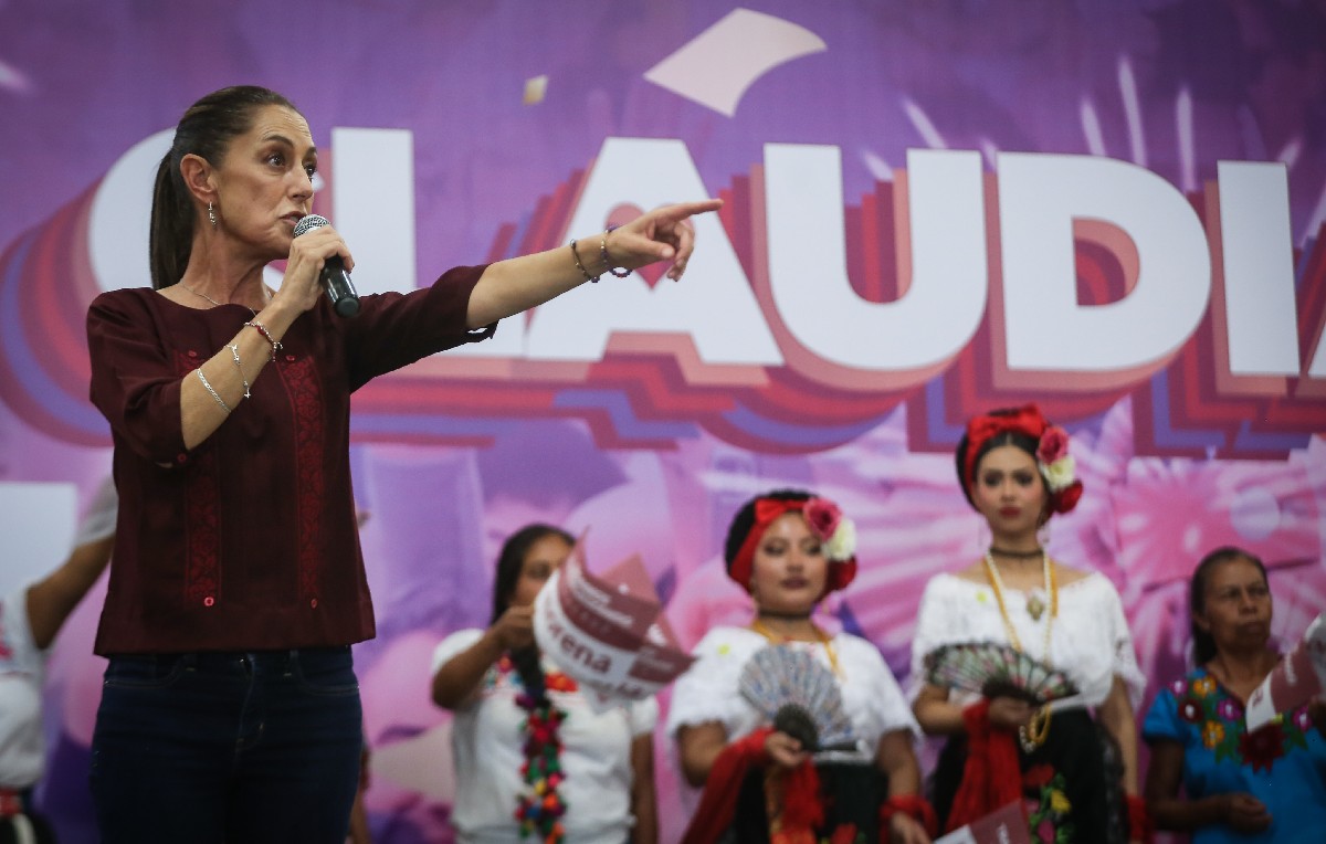 Claudia Sheinbaum en acto de campaña (Foto: Araceli López)
