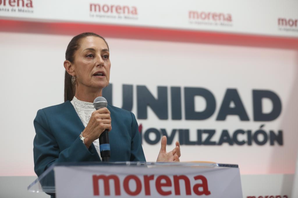 Sheinbaum ofreció una conferencia de prensa junto a Mario Delgado. (Jorge Carballo)