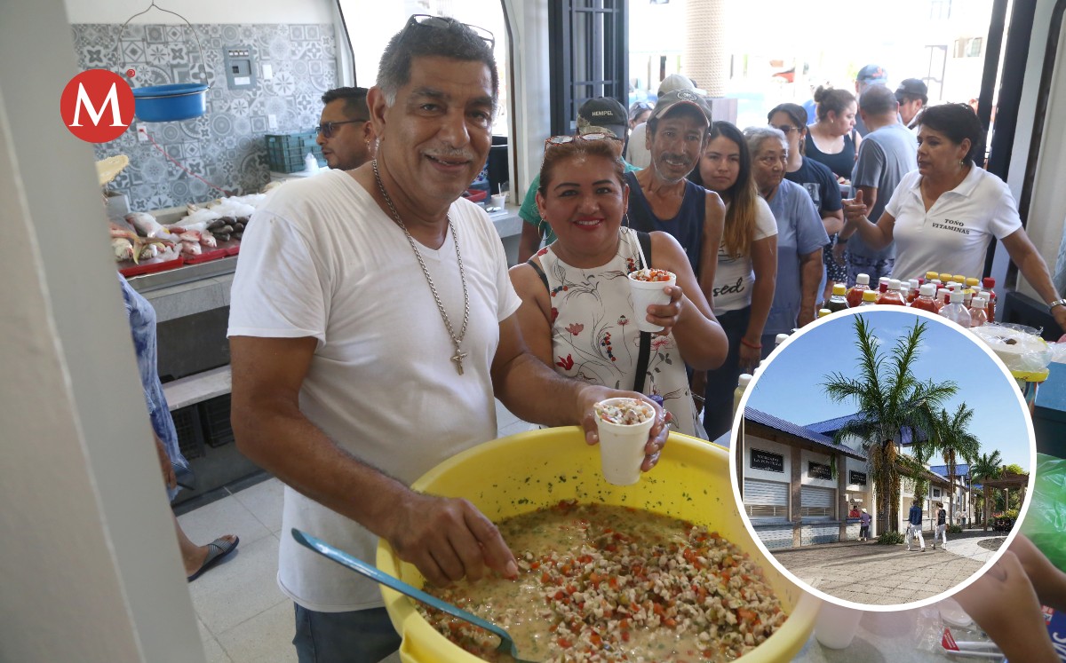 Dan mariscos gratis en mercado La Puntilla en Tampico. Foto: Yazmín Sánchez