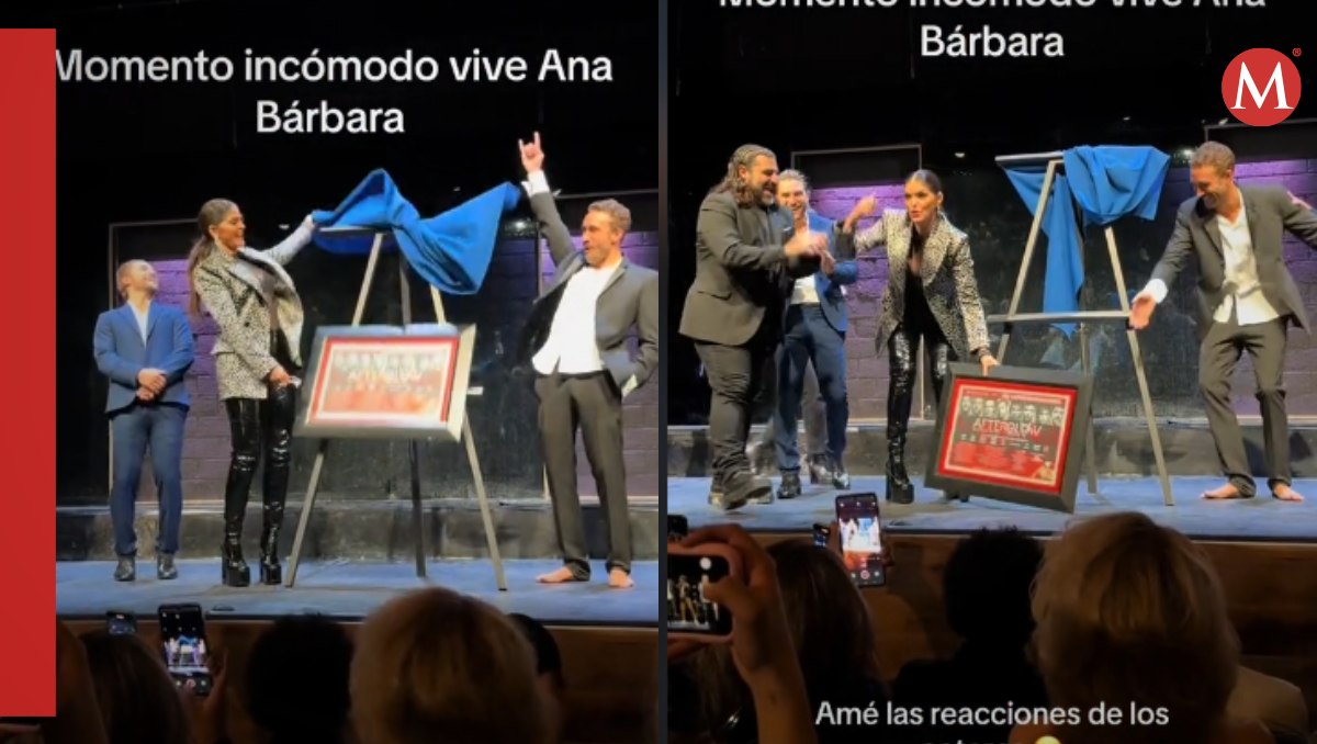 Ana Bárbara tira placa conmemorativa | Captura