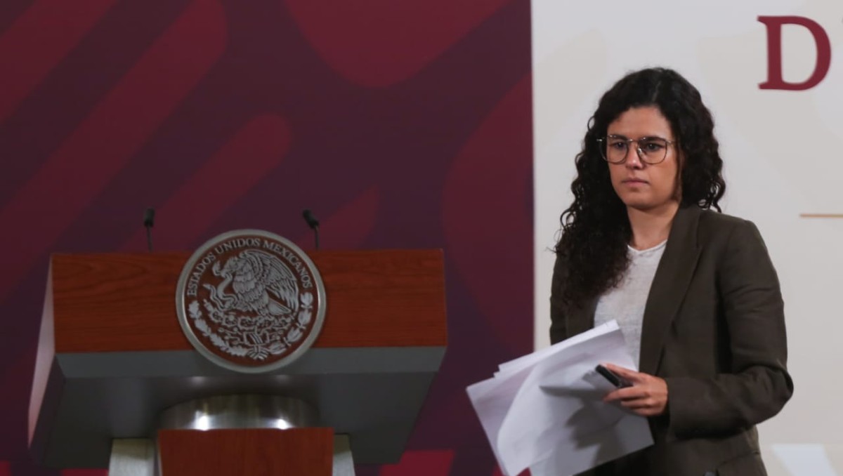 Luisa María Alcalde, secretaria de Gobernación, en La Mañanera | Araceli López