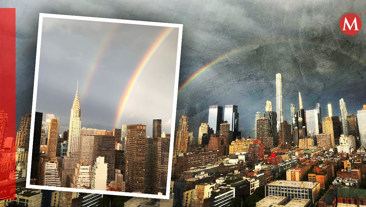 Doble arcoíris se ve en la ciudad de Nueva York, Estados Unidos. | Especial