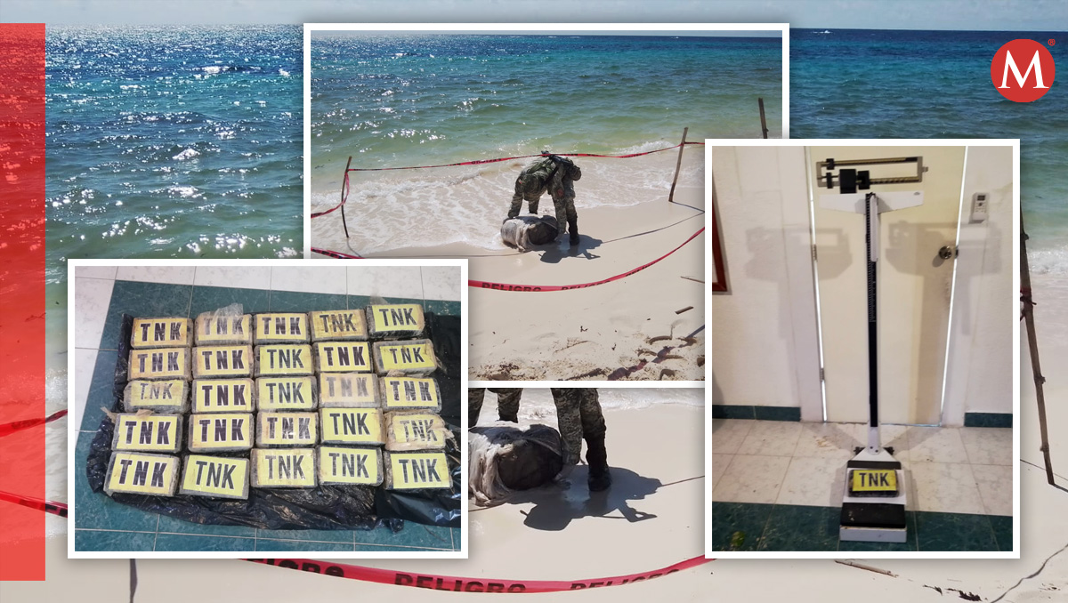 Aseguramiento de paquetes de cocaína encontrados en la zona costera Isla de las Golondrinas en Quintana Roo. | Especial