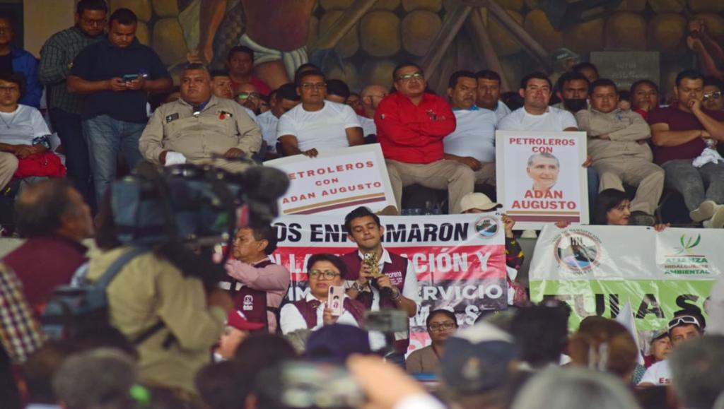 Los líderes oficialistas obligaron a acudir a los mítines de Adán Augusto López Hernández. (Francisco Villeda)