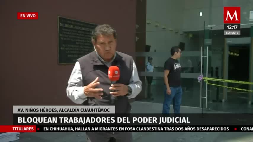 Realizan bloqueo en alcaldía Cuauhtémoc trabajadores del Poder Judicial de la CdMx