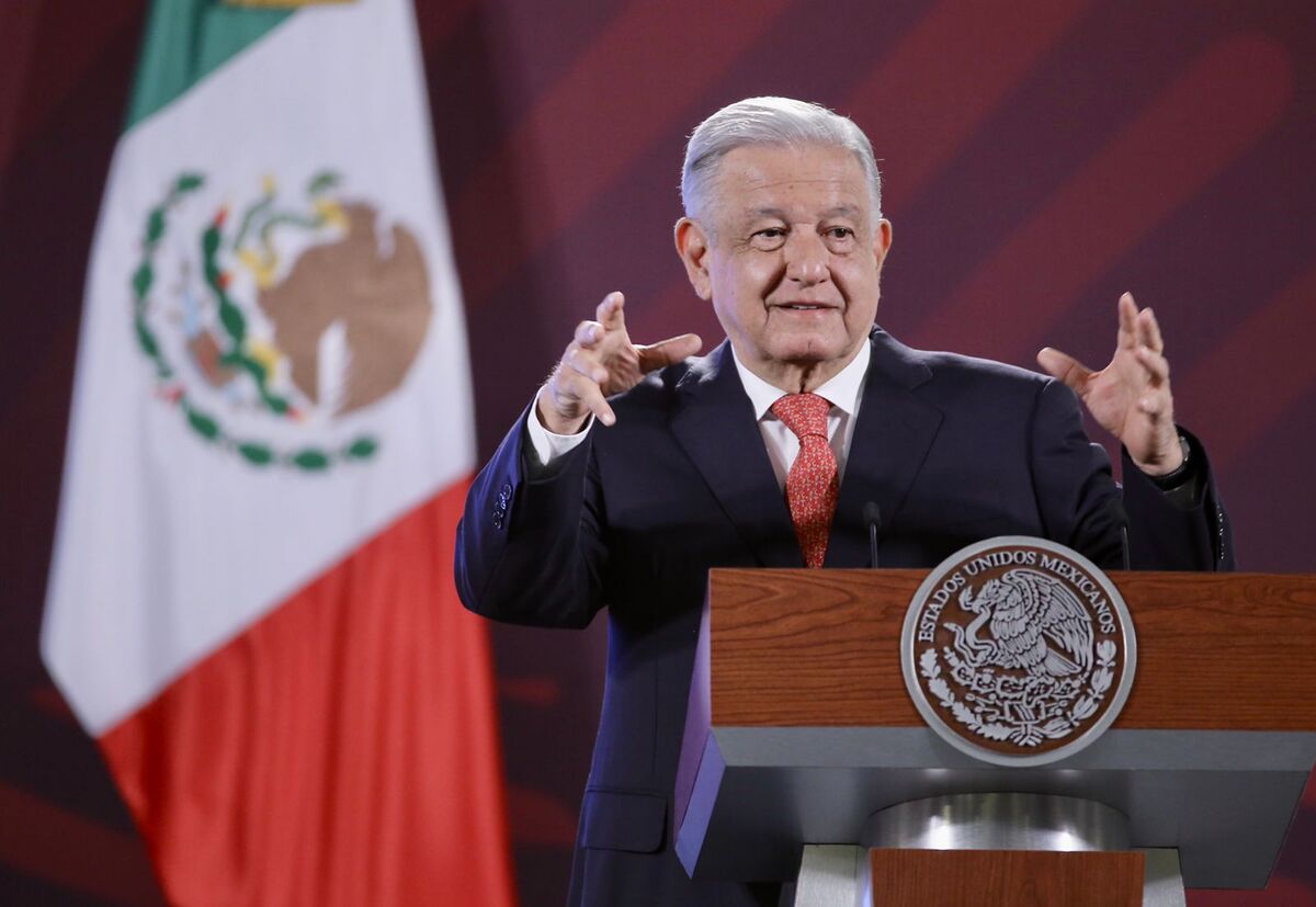 Andrés Manuel López Obrador en conferencia en Palacio Nacional. | Ariel Ojeda