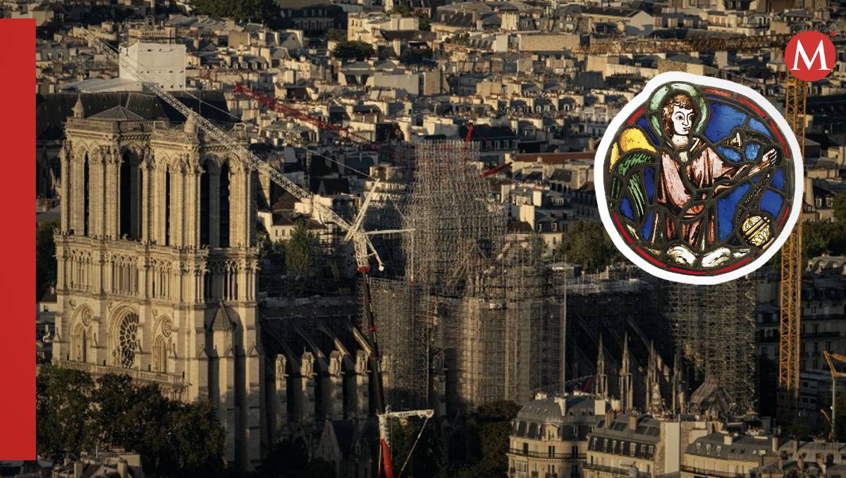 Catedral de Notre Dame y el vitral robado. / Especial-AFP