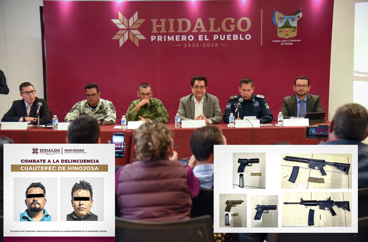 Integrantes del gabinete de Seguridad en el estado de Hidalgo. (Especial)