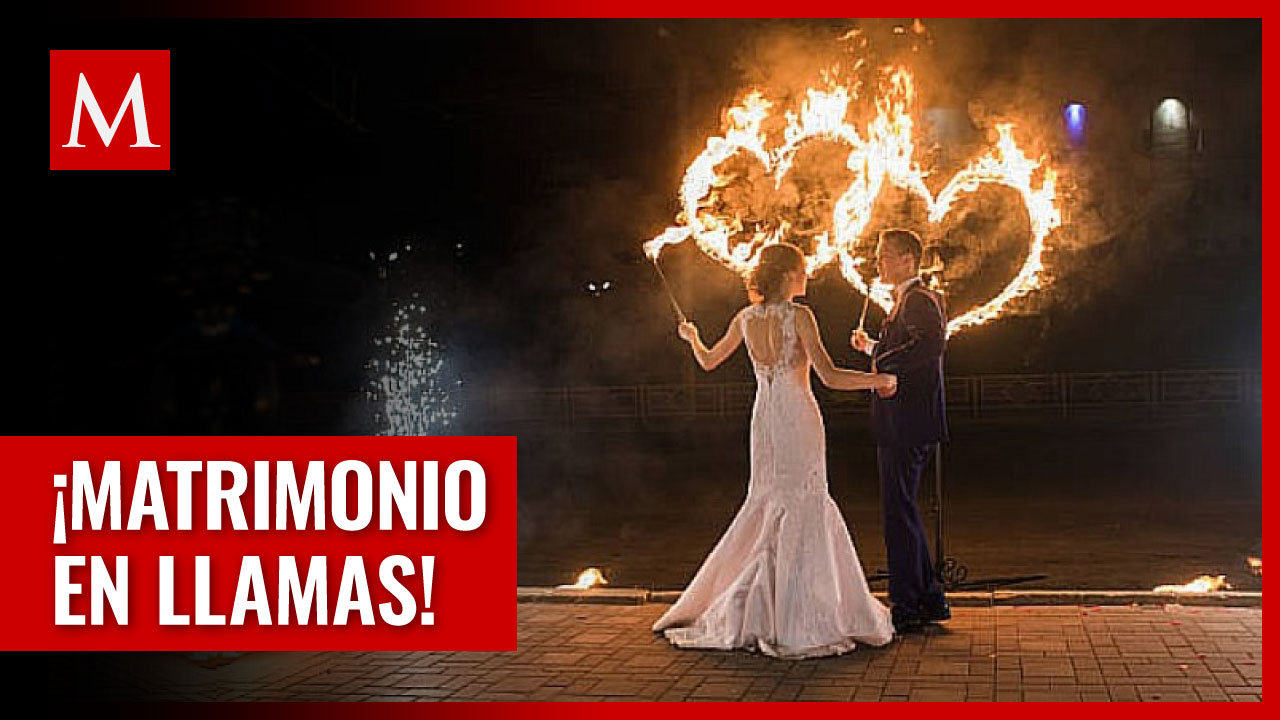 Novios se prenden fuego durante la ceremonia de su boda