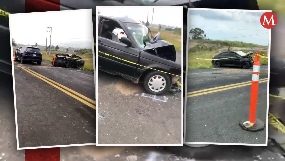 Dos automovilistas impactan de frente y mueren en Villa Victoria, Estado de México. (Diseño Milenio)