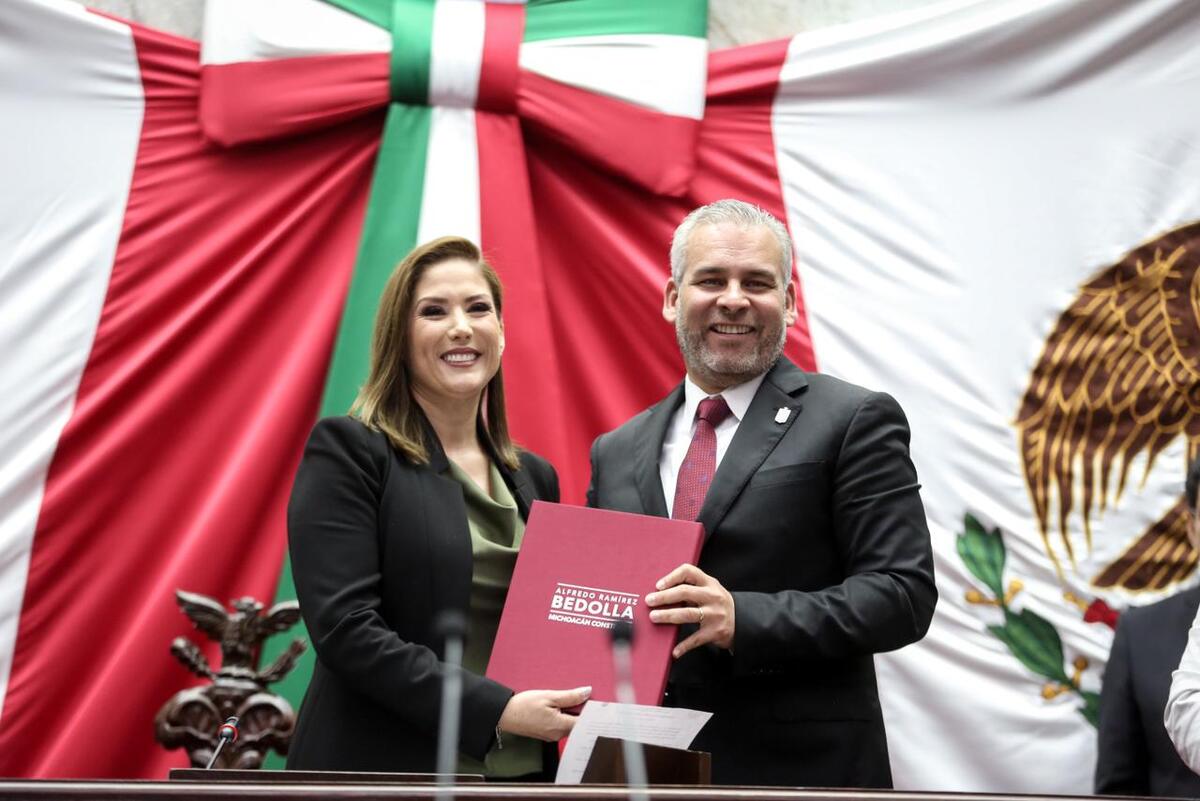 Alfredo Ramírez Bedolla, gobernador de Michoacán, presento su segundo informe de gobierno ante el Congreso del Estado.