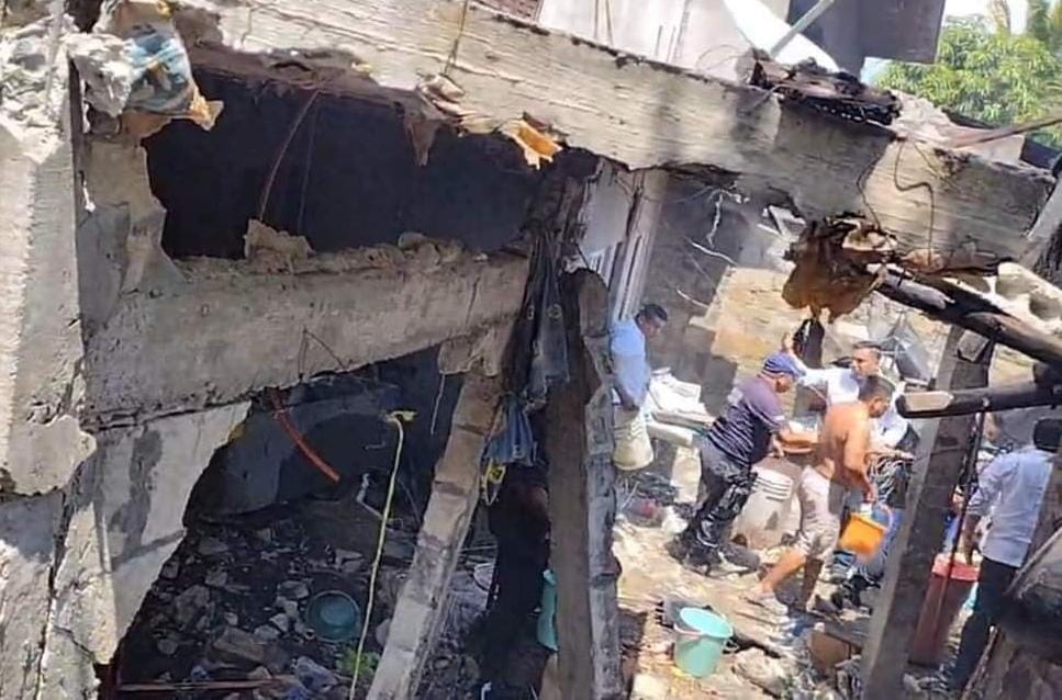 Explosión de pirotecnia en vivienda de Jaltocán en Hidalgo. (Especial)