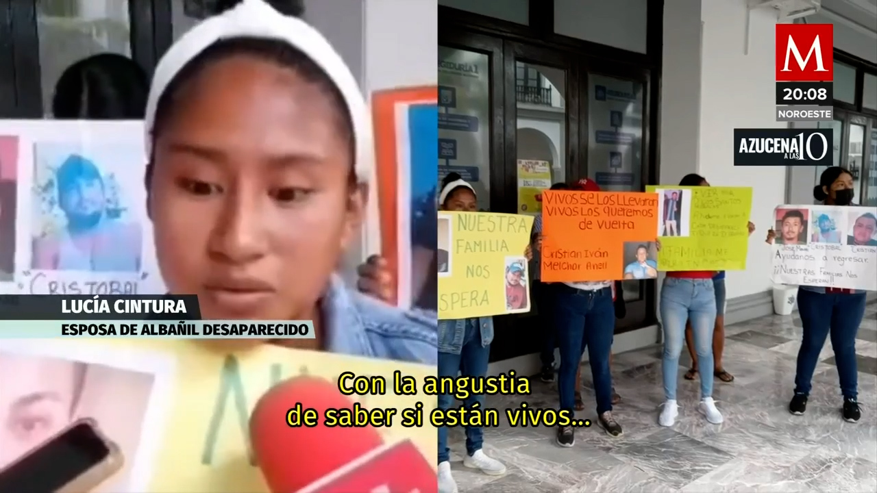Protesta de familiares de albañiles desaparecidos en Tres Valles, Veracruz, exigen avance en la investigación