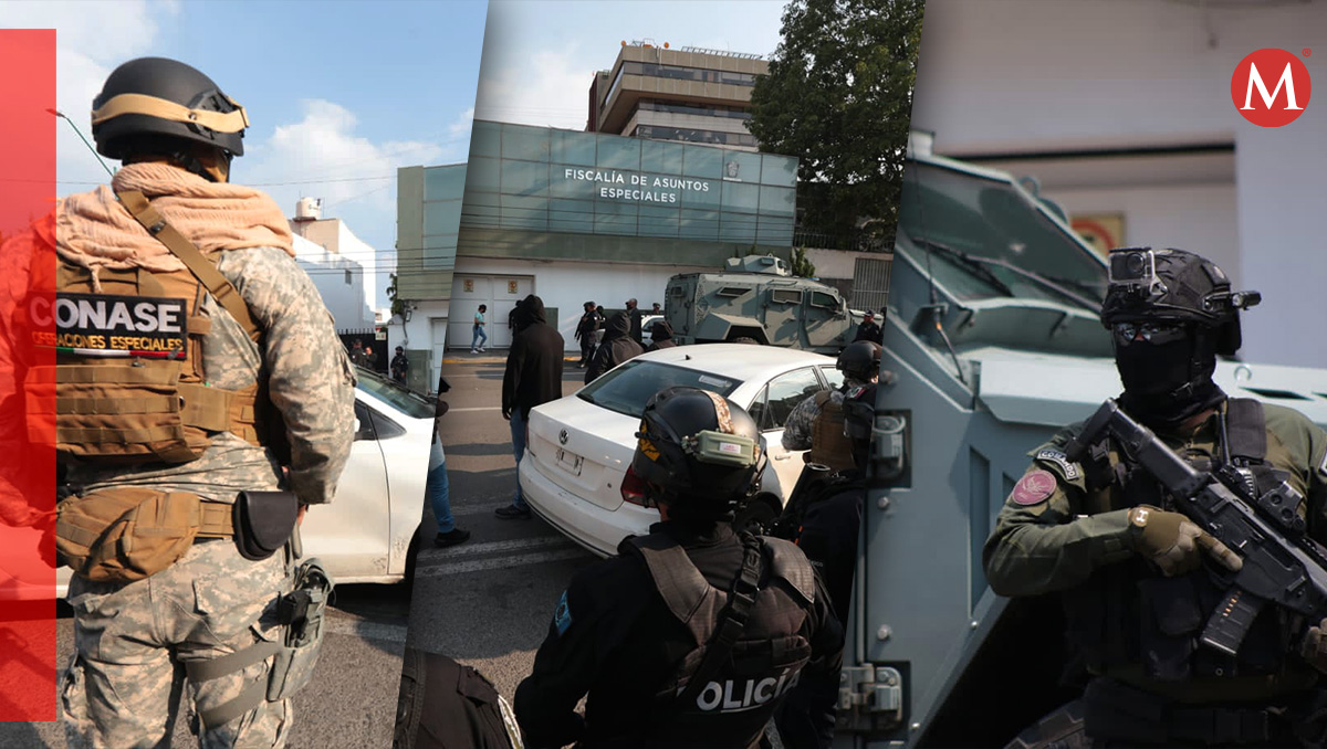 Más de 60 elementos de las fuerzas estatales y federales arribaron al lugar.|  Fotos (Tania Hernández)
