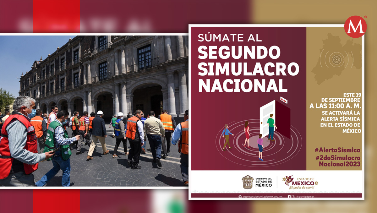 Segundo Simulacro Nacional 2023 en Edomex | Diseño: Milenio con imagen de Cuartoscuro