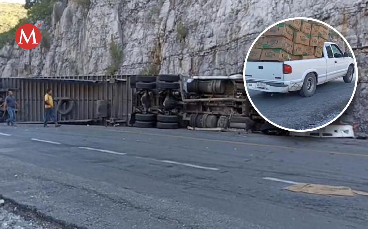 Vuelca tráiler cargado de lechuga en carretera de Ciudad Victoria