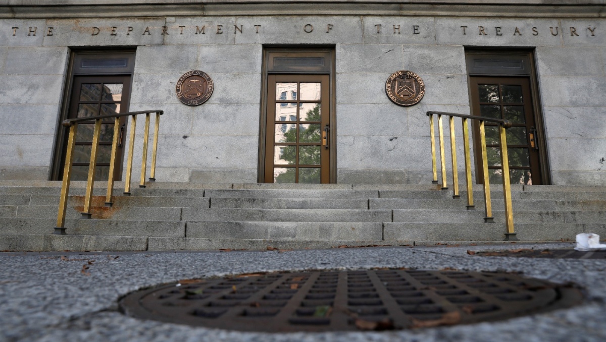 Sede del Departamento del Tesoro de Estados Unidos en Washington, D.C., Agosto de 2020. Foto: (Reuters)