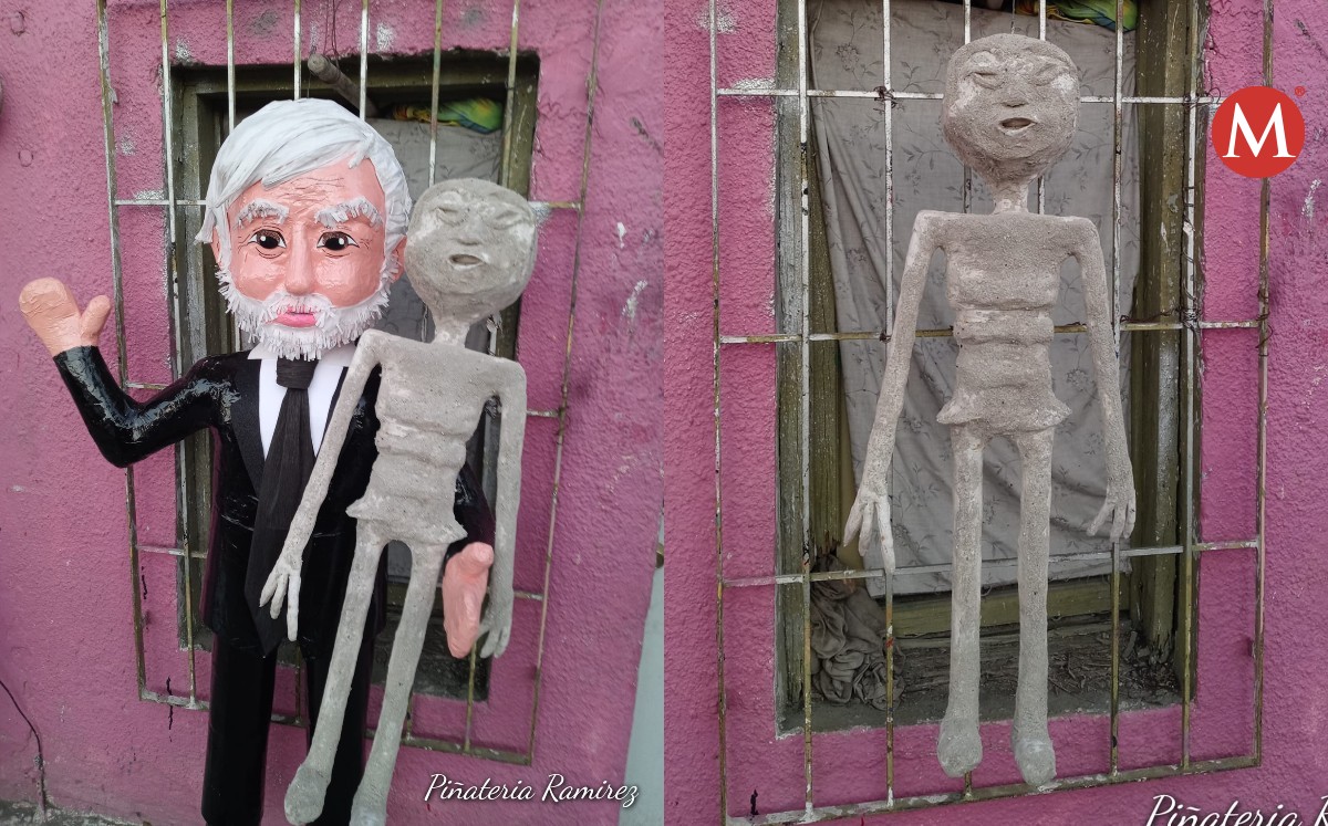 En Tamaulipas crean piñata de Jaime Maussan y marciano. Foto: Facebook Piñatería Ramírez
