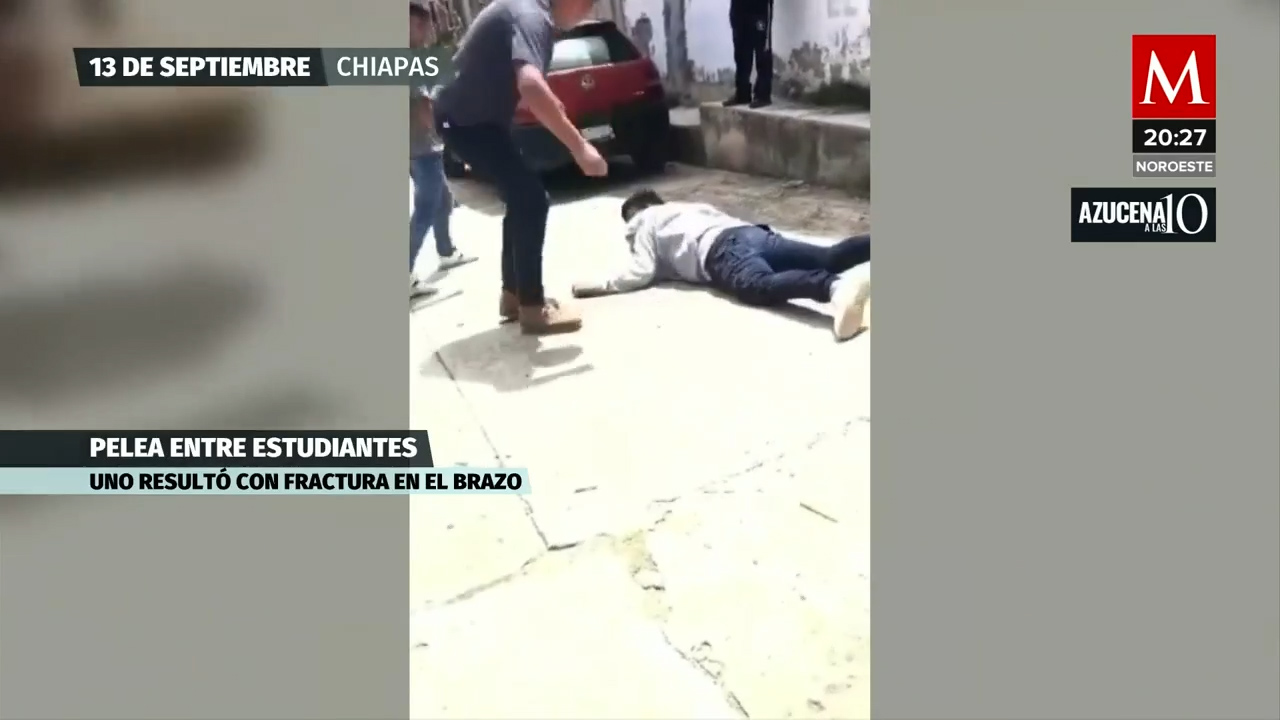 Violenta pelea estudiantil deja a joven con fracturade brazo en Chiapas